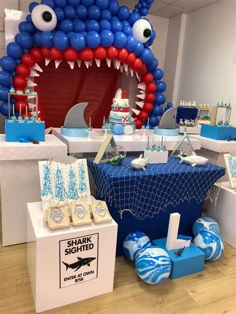 Sharks Birthday Party Ideas Photo 18 Of 22 Shark Birthday Party