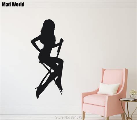 Mad World Sexy Woman Hot Girl On The Chair Wall Art Stickers Wall