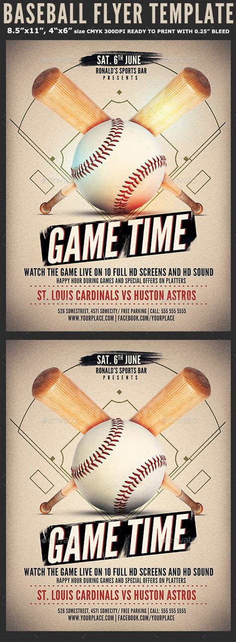 Baseball Game Flyer Template Flyer Template Fundraiser Flyer Flyer