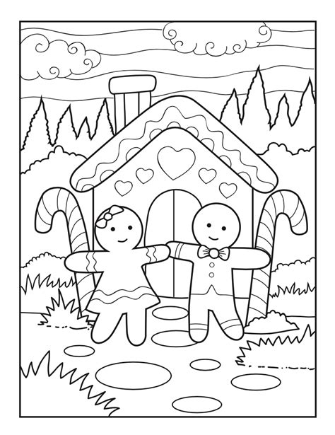Free Printable Christmas Gingerbread House Coloring Pages