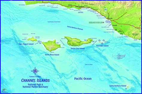 Channel Islands National Park California Wall Map