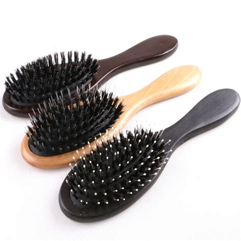 10 Pieceslot Black Or Dark Brown Boar Bristle Hairbrush