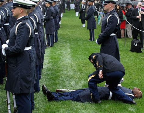 Passing Out Soldiers Fainting During Official Ceremonies