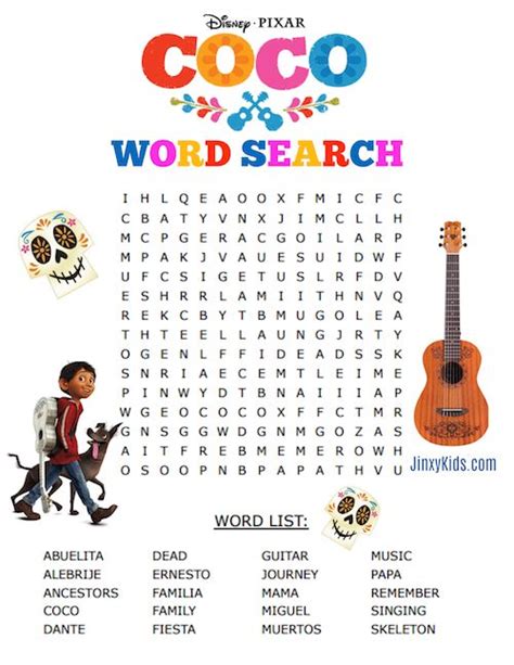 Celebrate Disney Pixars Coco With A Free Printable Coco Word Search