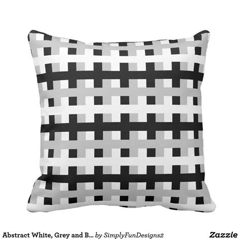 Abstract White Grey And Black Throw Pillow Zazzle