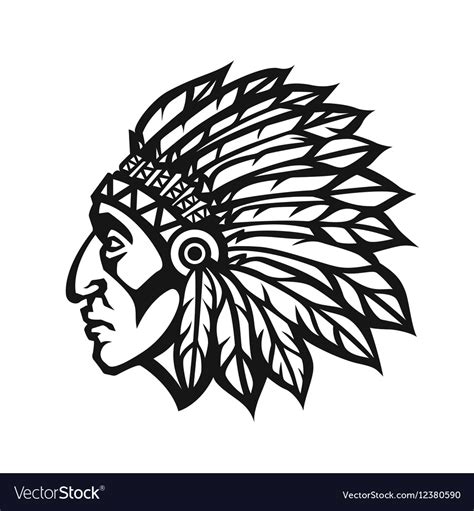 Indian Chief Tribe Head Mascot Logo Stock Vector Royalty Free My XXX