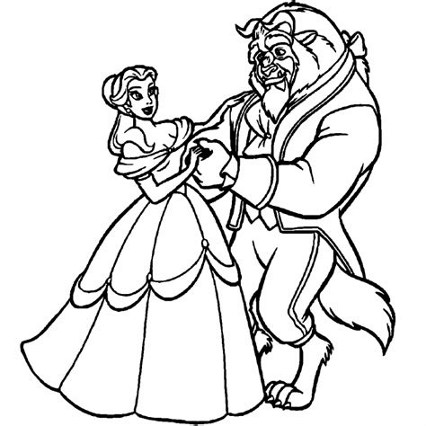 Beauty And Beast Dance Coloring Page Coloring Pages 4 U