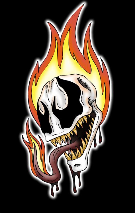 Venomized Ghost Rider Symbiotes Marvel Ghost Rider Skulls Drawing