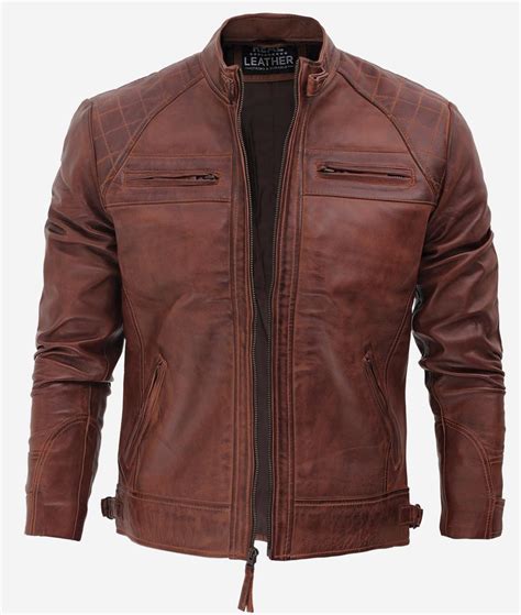 Distressed Brown Leather Jacket For Mens In Australia