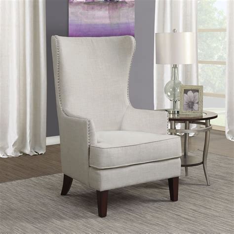 Kori Upholstered High Back Taupe Accent Chair In 2020 Accent Chairs