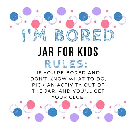 How To Make An Im Bored Jar For Kids With Free Printables