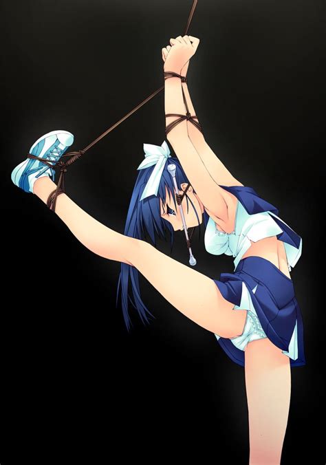 rule 34 1girls angry arms up baton blue hair blue haired girl murakami suigun bondage