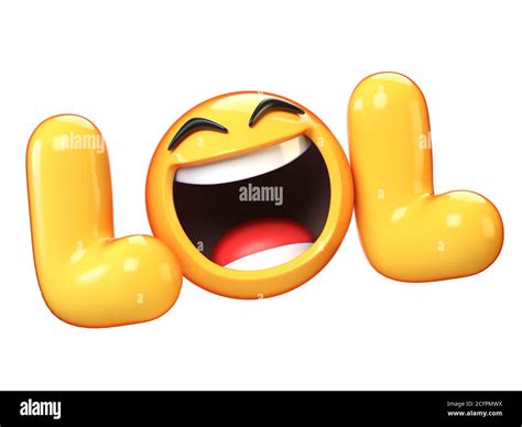 Lol Emoji Isolated On White Background Laughing Face Emoticon 3d