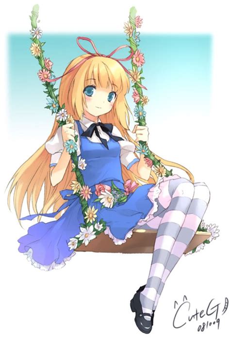 Alice In Wonderland On Swing Alice In Wonderland Artwork Manga