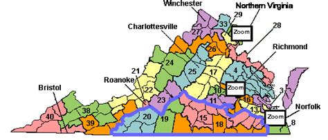 Virginia Senate Districts Map Tourist Map Of English