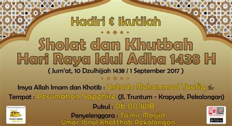 Sholat Idul Adha 1438 H – Radio Masjid Umar