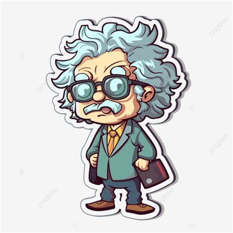 Cartoon Albert Einstein Cartoon Sticker Vector Calculus Sticker