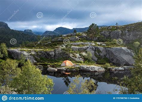 Norway Natural Landscapes Scandinavian Collage Stock Image