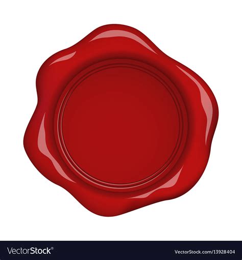 Red Wax Seal With Highlights Royalty Free Vector Image