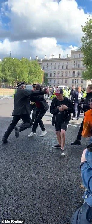 Dramatic Moment Police Tackle Anti French Protester To The