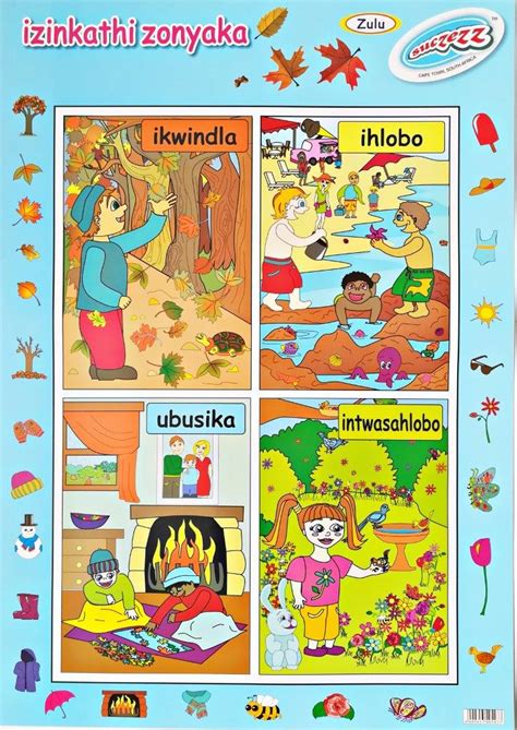 Izinkathi Zonyaka Seasons Zulu Laminated Poster 680mm X 480mm