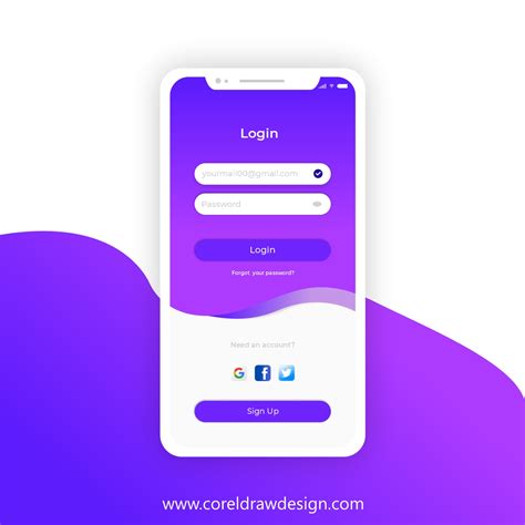 Download Login Mobile App Ui Kit Design Vector CorelDraw Design Download Free CDR Vector