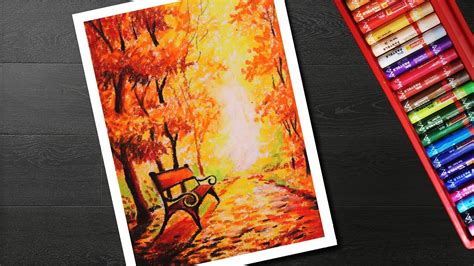 How To Draw Autumn Scenery Drawing And Painting For Beginners Youtube