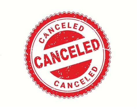 Canceled Stamp In Rubber Style Red Round Grunge Canceled Sign Rubber