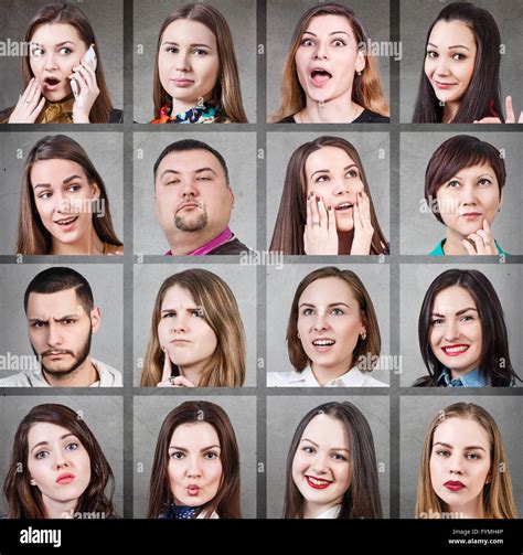 Collage Of Woman Different Emotions Stock Photo Alamy