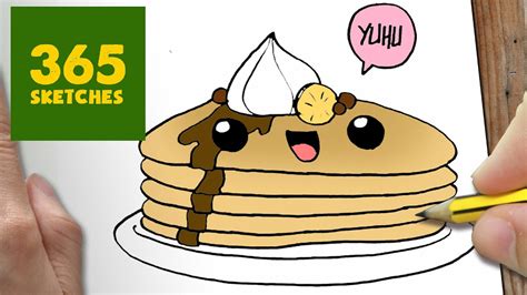 Cute drawing ideas are among the things we can draw when we are bored. HOW TO DRAW A PANCAKE CUTE, Easy step by step drawing ...