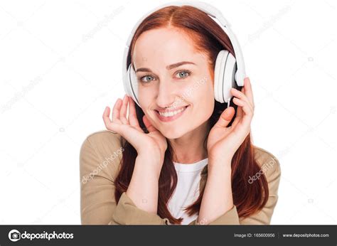 Woman Listening Music With Headphones — Stock Photo © Igorvetushko