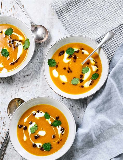 This recipe for roast broccoli with lentils makes for a really easy midweek meal for one. Spiced carrot and lentil soup | Recipe in 2020 | Spiced ...