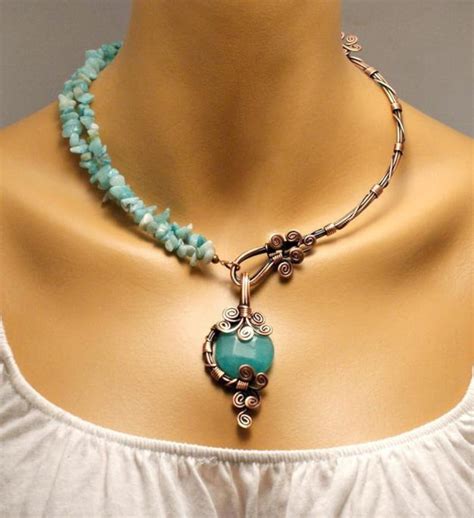 Turquoise Necklace Turquoise Jewelry Copper Turquoise Etsy