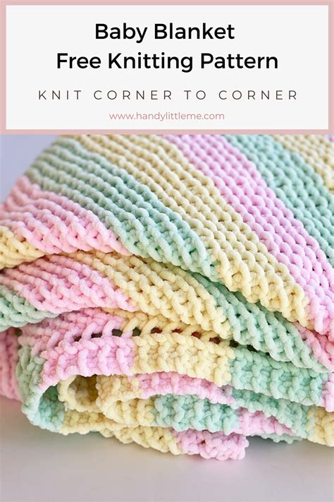 Super Easy Corner To Corner Baby Blanket Pattern Knit Easy Baby
