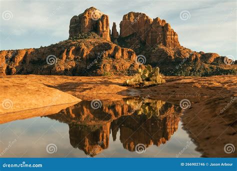 Horizontal Image Of Cathedral Rock Seen From Secret Slickrock With