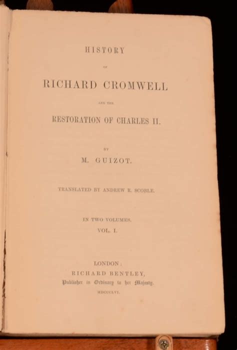 History Of Richard Cromwell And The Restoration Of Charles Ii By M