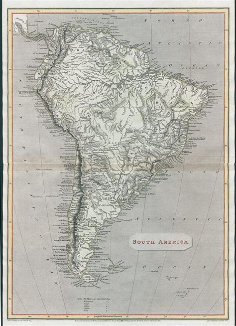 Old And Antique Prints And Maps South America Map 1820 America