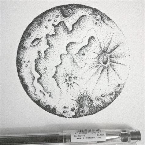 Dare To Dream — Moon Doodle Moodle Stippling Art Stippling