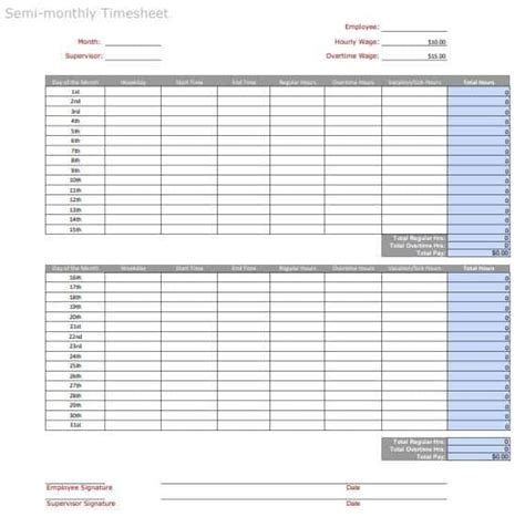 Free Downloadable Timesheet Templates For Your Business Artofit