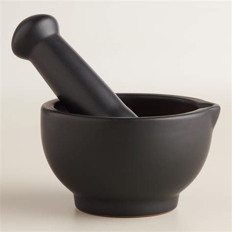 Black Matte Ceramic Mortar and Pestle | Mortar and pestle, Mortar, Gadgets kitchen cooking