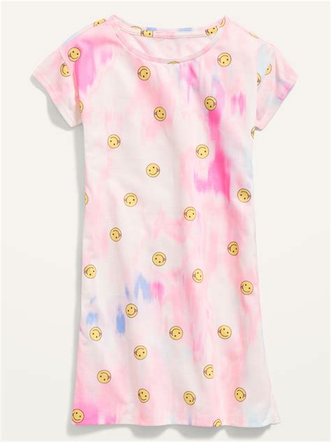 Printed Short Sleeve Jersey Nightgown For Girls Old Navy