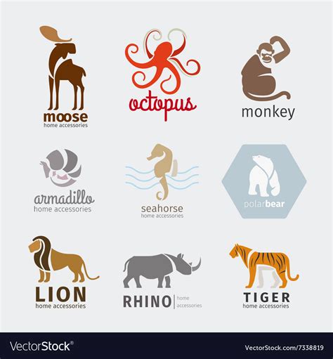 Animals Logos Royalty Free Vector Image Vectorstock