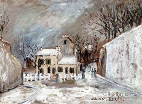 Maurice Utrillo The Lapin Agile In The Snow Oil Painting Reproductions