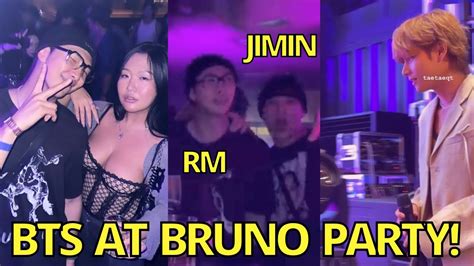 Omg Taehyung Namjoon And Jimin At Bruno Mars After Party Bts At Dinner With Bruno Concert Jennie