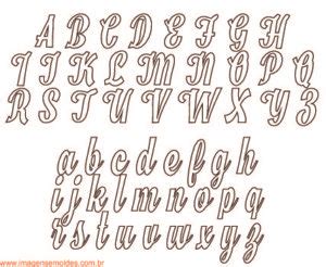 Descarga set de tipos de letras cursivas para diseños de invitación de cumpleaños, bodas y carteles. Moldes de Letras Cursivas para Feltro, E.V.A e Artesanatos ...