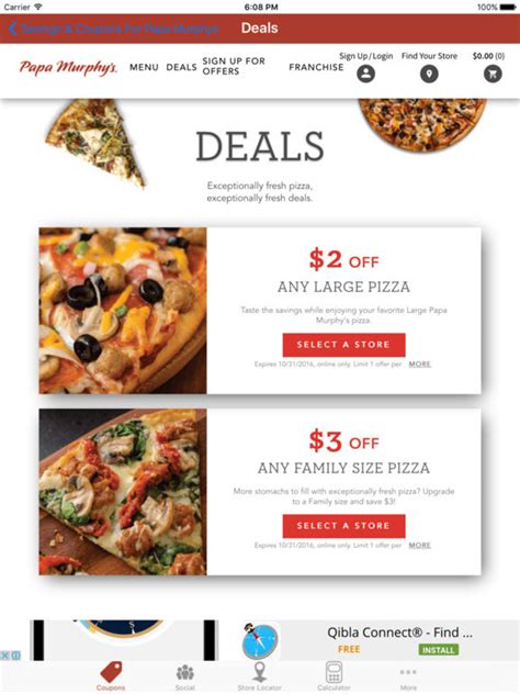 National pizza month #pizzaexchange is here! App Shopper: Savings & Coupons For Papa Murphy's (Food ...