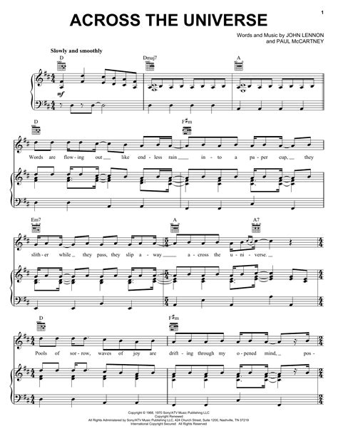 Across the universe the musical description, broadway tickets and more. Across The Universe sheet music by The Beatles (Piano ...