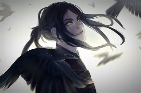 Download 2560x1700 Anime Boy Crows Semi Realistic Cool Wallpapers For Chromebook Pixel