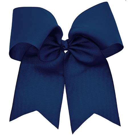 1 Navy Cheer Bow For Girls 7 Large Hair Bows With Ponytail Holder Rib