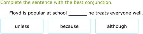 Ixl Use Subordinating Conjunctions Year English Practice